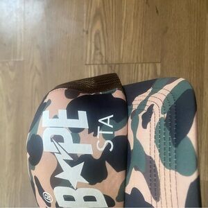 Bape Camo Trucker Hat in Brown, Black, Pink Yellow Camo 1st Camo OS Japan